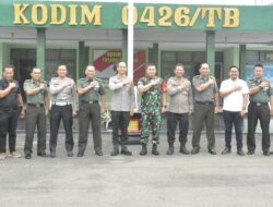 Sinergitas TNI-Polri Dandim 0426 TB, Sambut Hangat Kapolres Tuba Yang Baru Kemakodim