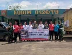 Kodim 0426/Tulang Bawang Terima Bantuan Bencana Alam dari PMI Kabupaten Mesuji